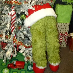 [Christmas] 1pc Festive Green Fluffy Cartoon Christmas Tree Topper - Polyester, No Electricity Needed, Ideal for Holiday Decorations, Home & Party Arrangements, Christmas Decorations, Christmas Tree Tip/top, Christmas Home Decor, Christmas