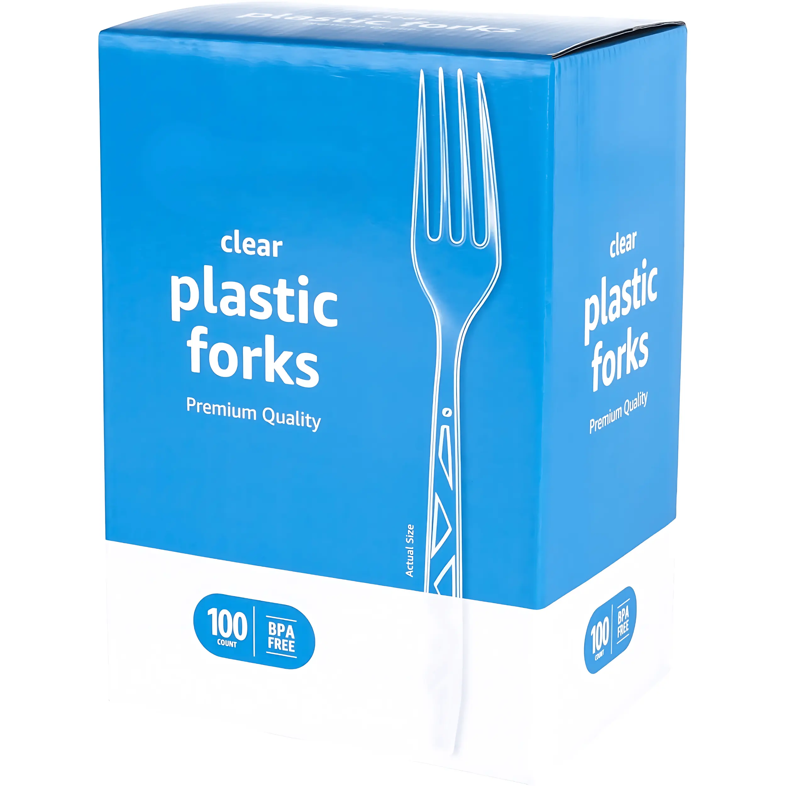 100 Count Clear Plastic Forks Premium Heavy Duty Disposable Utensils, Strong Durable Party Forks for Catering, Weddings, BBQ & Everyday Use, Bulk Value Pack, BPA-Free Food Safe Tableware