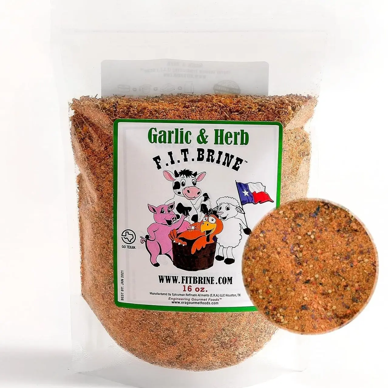 FIT Brine - Flavor Infused Tenderizing Brine - Garlic & Herb, 16oz | Meat Tenderizer & Seasoning | Infuses Flavor & Juicy Texture | All-Natural for Chicken, Turkey, Salmon | Made in Texas.
