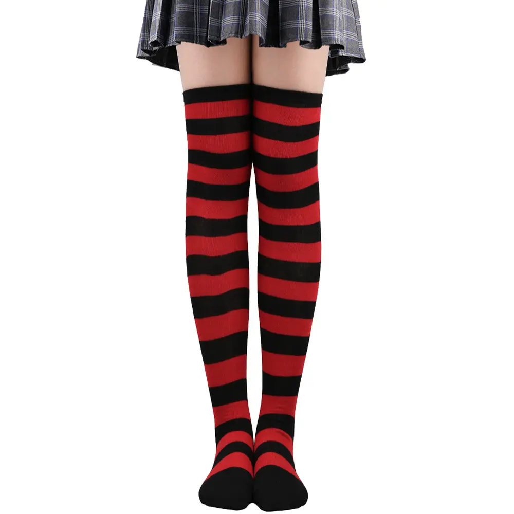 Women's Striped Thigh High Socks, Stretchy Over-the-Knee Fashion Stockings for Everyday Wear, Costume & Cosplay Outfits, Cosplay And Party Looks, Trendy Hosiery