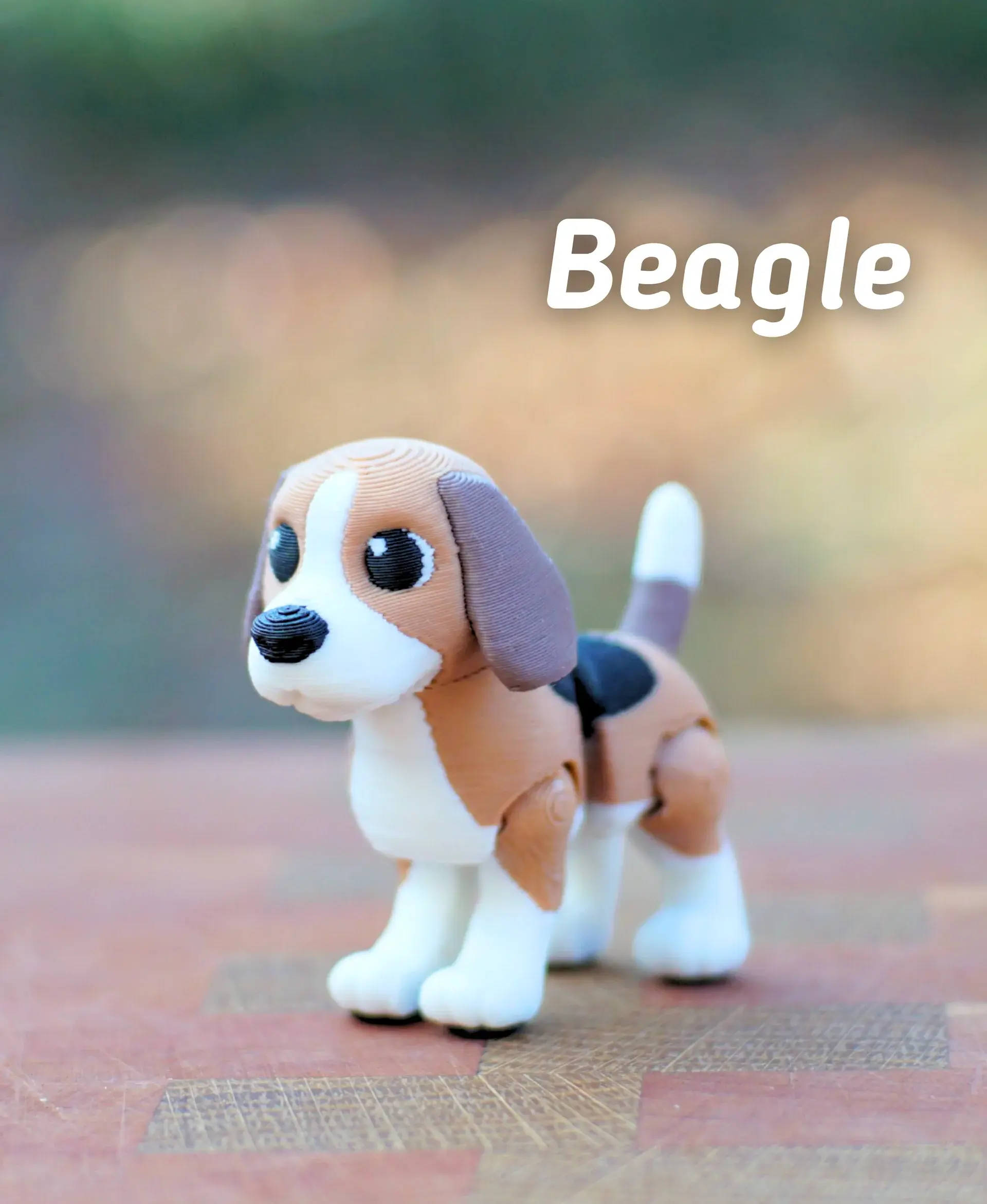 Beagle Flexi Toy, Articulated Beagle Figure, 3D Printed Dog, Posable Puppy Toy, Cute Desk Pet, Fidget Toy Gift for Dog Lovers