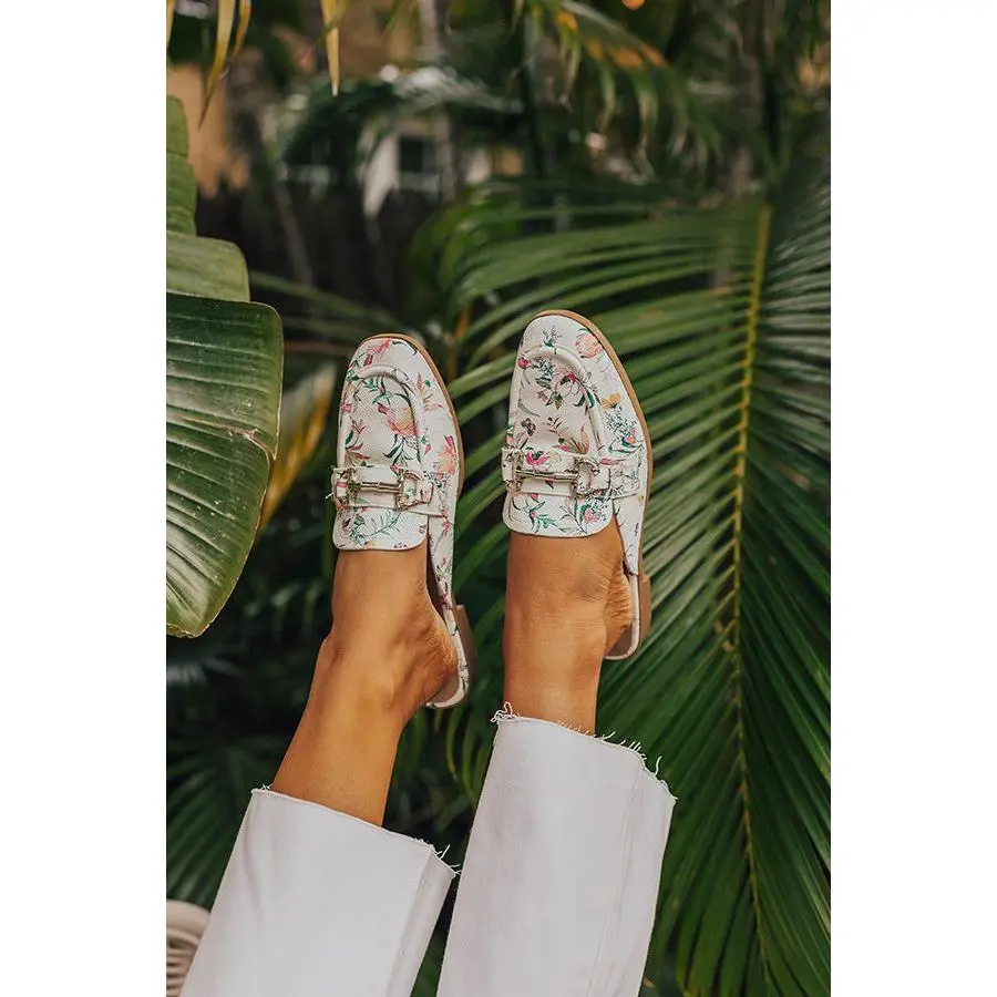 The Bridget Faux Leather Mule Loafer In Ivory The Bridget Faux Leather Mule Loafer In Ivory