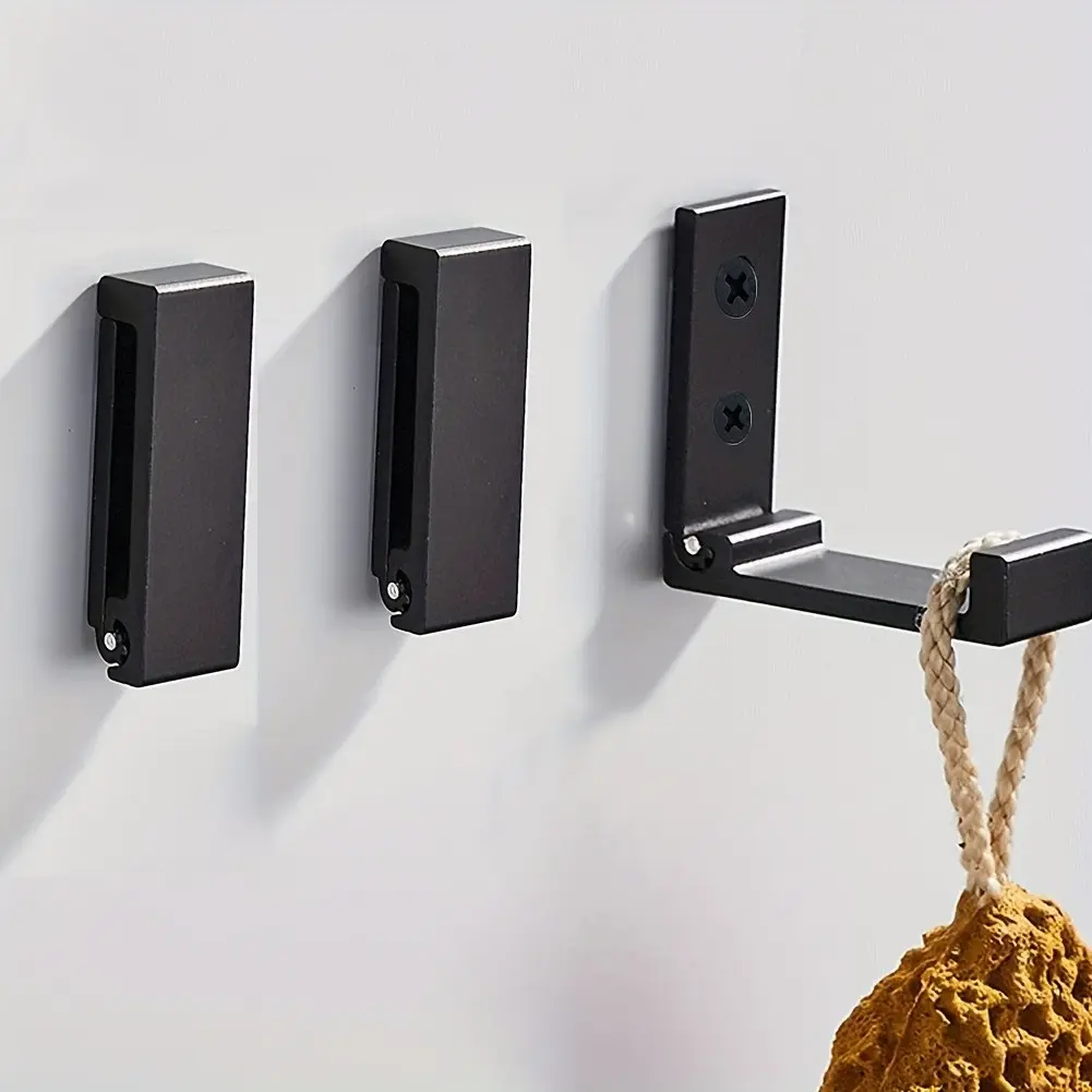 Heavy-Duty Aluminum Alloy Folding Coat Hooks 2/4pcs, Flip Down Hooks, Wall-Mounted Rustproof Design for Coats Towels Hats Bags and Sports Gear