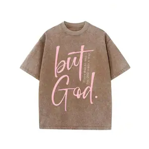 There Is No Other Way, Only God Has Made The Way. Classic Retro Fashion Casual Style Suitable For All Seasons, Simple And Versatile. God Will Bless You On Your Journey. This 230g Washed Cotton T-Shirt Is Printed With The Word "GOD"