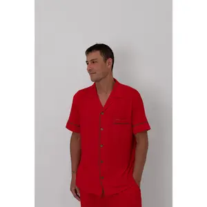 Mistletoe Moments - Short Sleeve Button Down Top