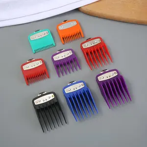 8-Pack Men's Universal Haircut Guide Comb, Precise Trimming, Magnetic Plastic Accessories, Durable Colorful Parts, Daily Grooming Essentials