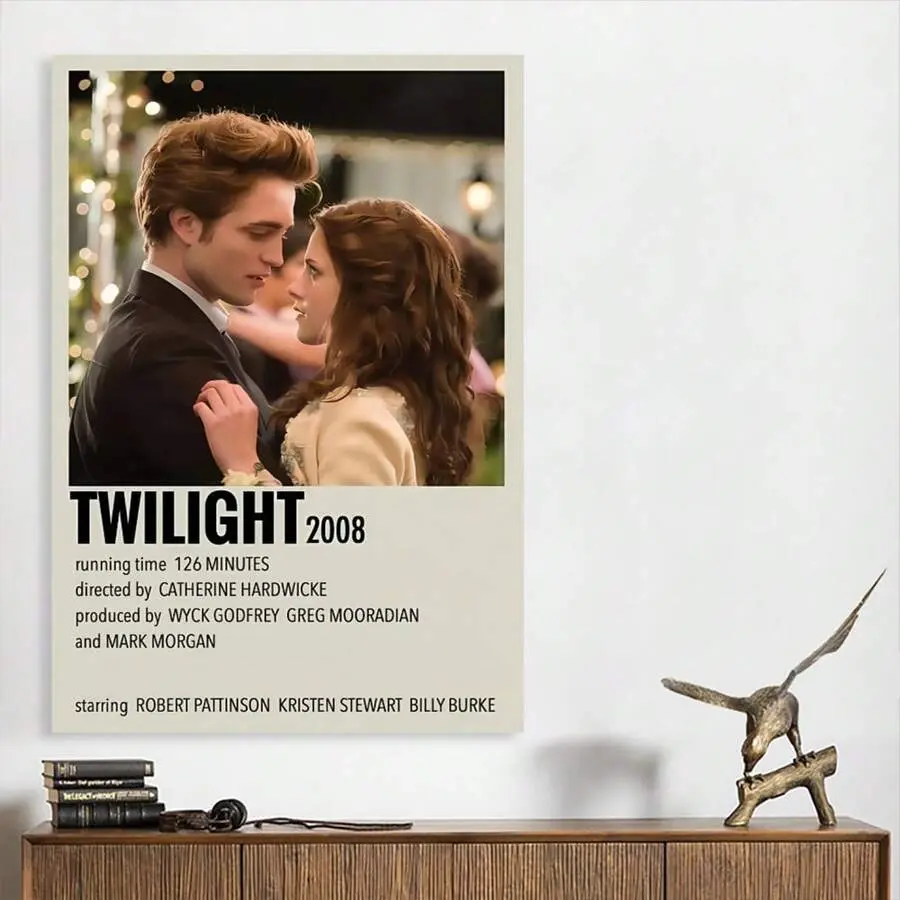 2008 Twilight Movie Artistic Canvas Print - Multi-Size, 20x30inch(50×75cm), Fade Resistant Wall Art, Minimalist Fandom Character-Inspired, Wood Framed/Unframed Hanging Decor, Bella & Edward Fan Gift, Bedroom Home Supply, Artwork