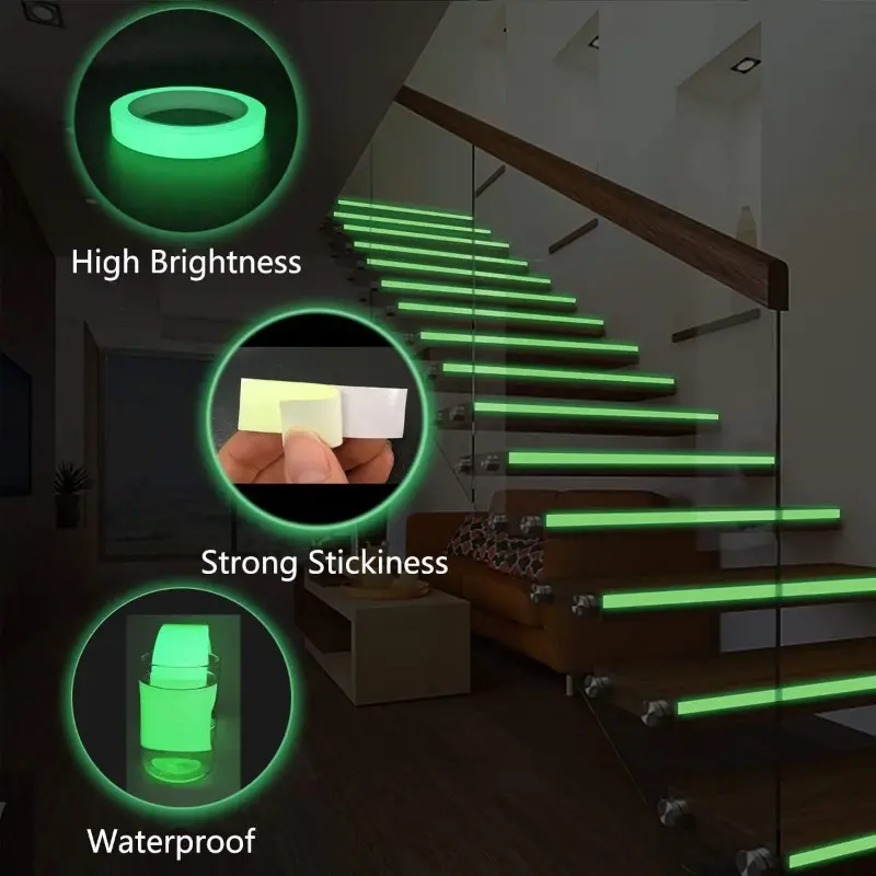 Luminous tape self-adhesive luminous luminous stage home decoration warning tape stairs floor fluorescent stickers 3m/5m/10m