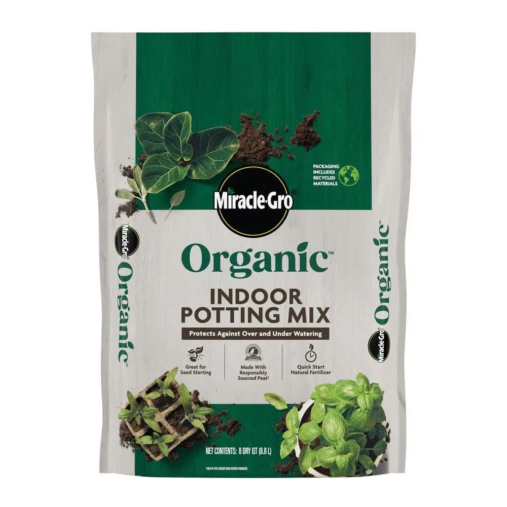 Organic Indoor Potting Mix 8 qt. Soil Protects Against Over/Under Watering, for Houseplants, Seed Starting.