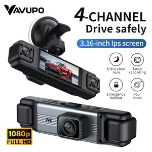 VAVUPO 4-Channel 1080P Full HD Dash Cam 3.16-inch IPS Screen Ultra Clear Lens Loop Recording Emergency Lockout 4-Shots Safe Driving Companion