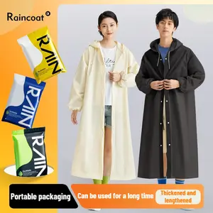 Non-disposable raincoat EVA adult thickened + outdoor hiking portable one-piece raincoat
