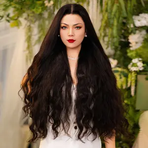[Luxury Queen Series] FF WIG Body Wave Raw Human Hair Glueless Wig 24 26 30 Inches 9*6 Pre-Cut HD Lace 250% Density Natural Black Wear Go Wig with Special Drawstring