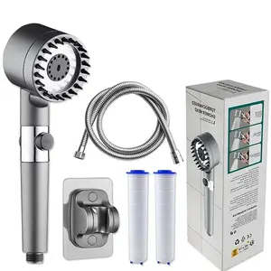 3 Settings 4 in 1 Detachable Shower Head, 1 Set Handheld High Pressure Shower Head with Hose & Bracket & 2 Filter, Multifunctional Shower for Home Bathroom, Handheld Showerhead Set