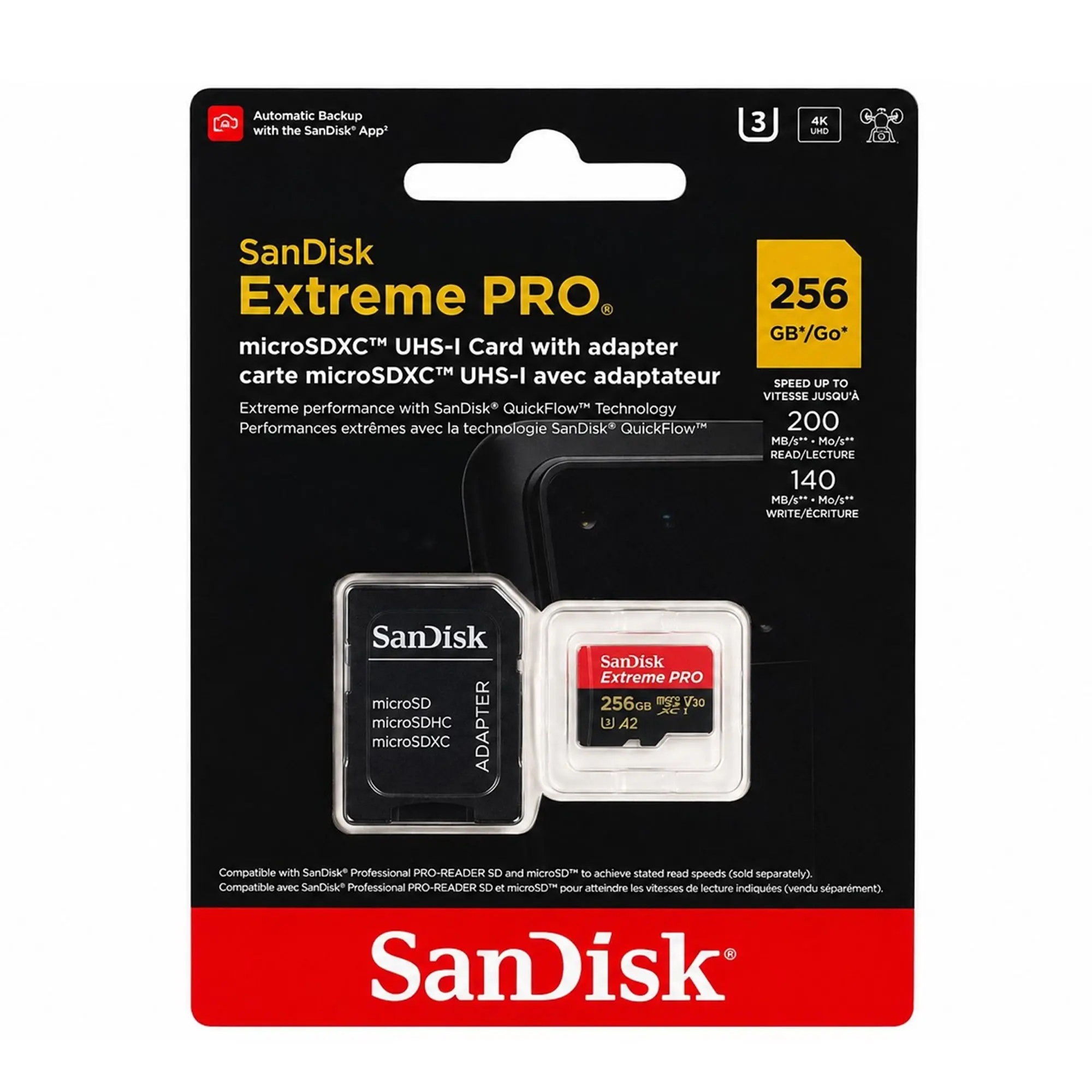 SanDisk Extreme Pro 256GB Class 10 microSDXC UHS-I Memory Card