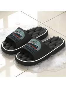 Vintage Titanic Ship Print Quick-Dry Hollow Out Slide Slippers, Non-Slip Drainage Bathroom Shower Shoes, Soft Cushioned Home Sandals for Nautical & History Style Lovers