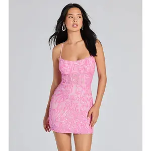 Sequin Strappy Back Mini Dress Sequin Strappy Back Mini Dress