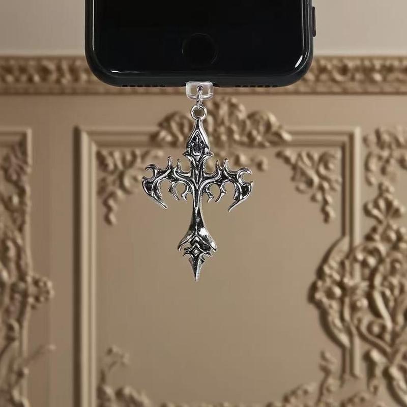 Apple Phone Charging Port Dust Plug Type-C Earphone Cross Stand, Protective Charger Hole Cover, Essential Accessory for iPhone Users, Cell Phone Charm