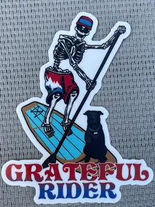 Grateful Rider Paddleboarder Sticker 