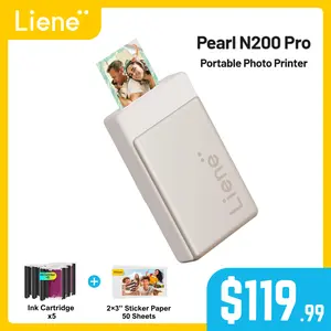 Liene Pearl N200 Pro Portable Photo Printer, Instant Mini Picture Printer for iPhone Smartphone, Thermal Dye Sublimation, Bluetooth Sticker Printer 50 Sheets 2x3 Adhesive Paper & 5 Cartridges, New Arrivals, TechVibes