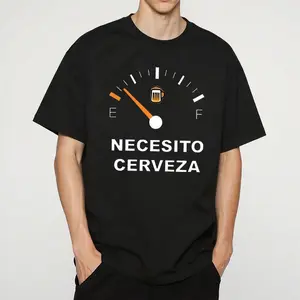 Men'S Casual T-Shirt NECESITO CERVEZA Funny Men Tshirts Short Sleeve Tee Top Clothes For Summer Drinking Beer T Shirt Tops Gifts