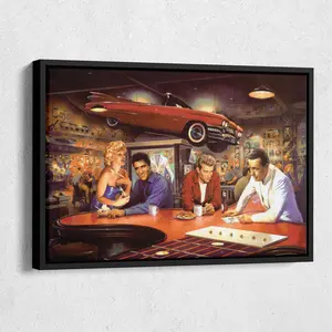 Marilyn Monroe Elvis Presley James Dean at the Bar Print Wall Art Home Decor UnFrame Art