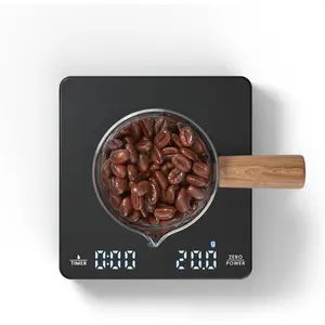 Mini Coffee Scale with Timer,  Rechargeable Espresso Scale, 2kg/0.1g Accurate Scale for Espresso and Pour-Over Coffee, Portable Digital Kitchen Scale with Automatic Timing-Black