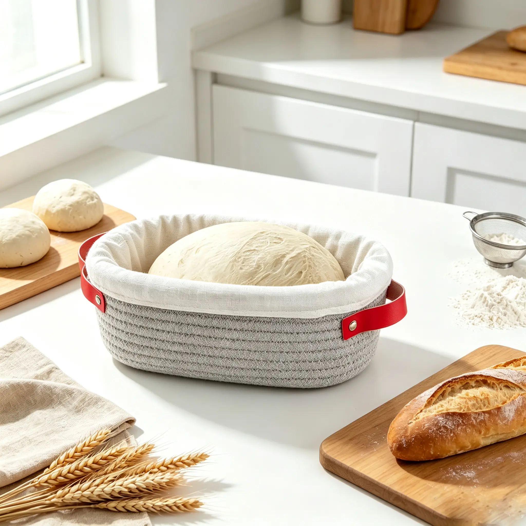 Bread Proofing Basket - Cotton Oval Basket Sourdough Proofing Baskets Round Proofing Bowls Handmade Baskets and Liners