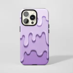 Purple Cream Dripping Phone Case,Retro Dream Cosmic Drip Liquid Art,For iphone 17 16 15 14 13 12 11 Pro Max,Samsung S25 S24 Ultra,Magsafe
