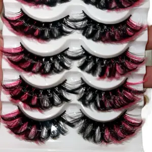 Pink Fluffy Mink Lashes - Assorted Colors for Makeup Application, Ideal for Eyelashes and Makeup