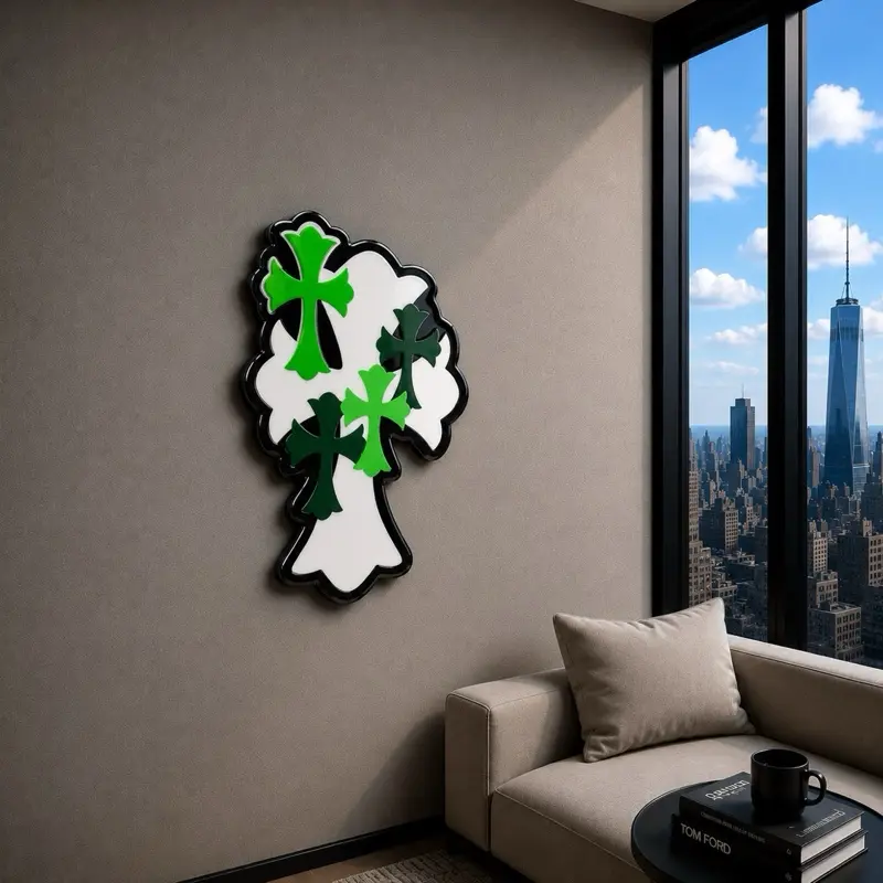 Triple Cross Epoxy Wall Art - Stylish Indoor Home Decor, Living Room & Bedroom Accent Piece