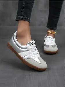 Trendy Striped Lacing Women's Casual Trainer Shoes | Non-Slip for Daily & Outdoor