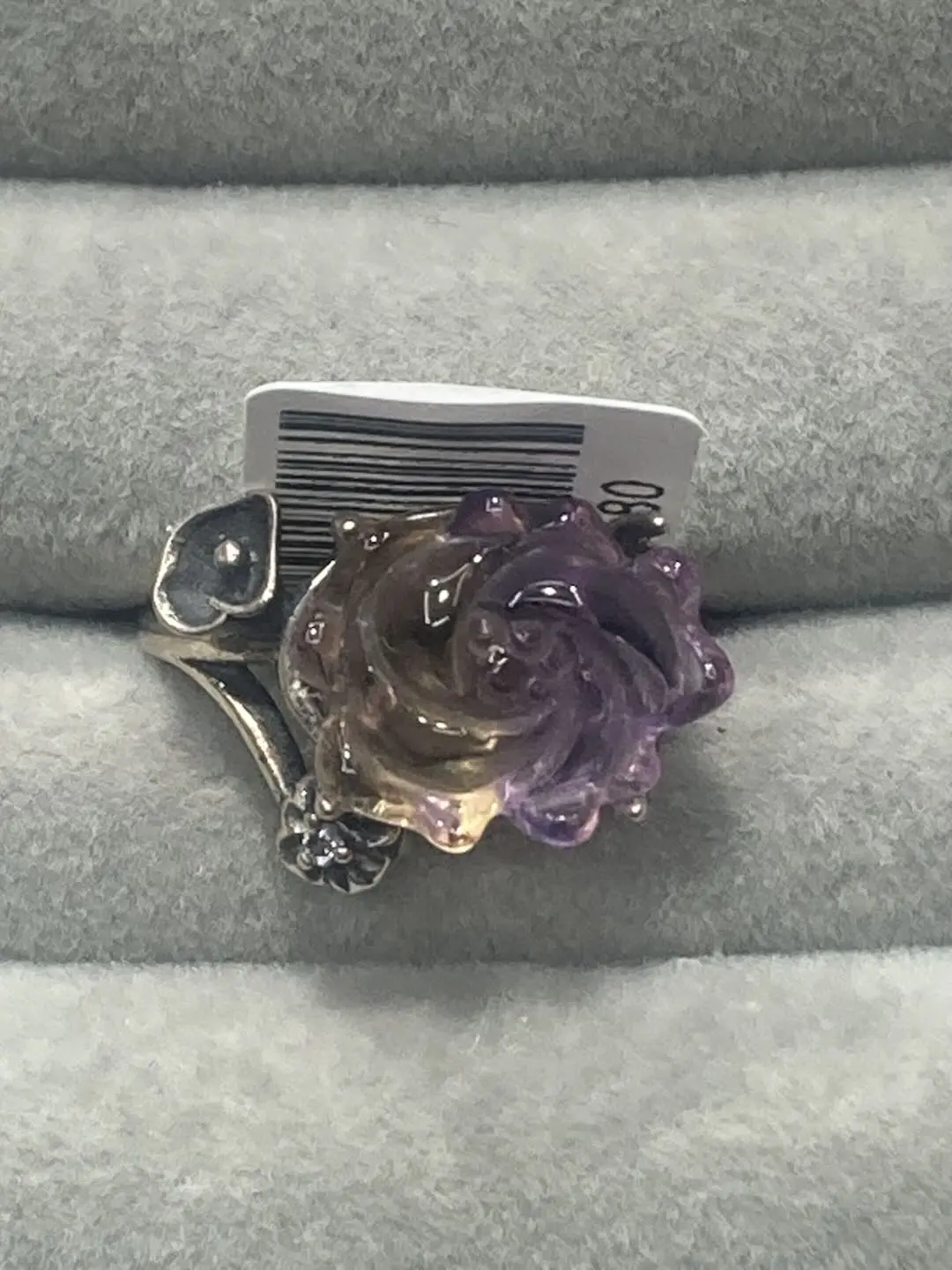 Leona(8801)gc.Crystal sterling silver ring