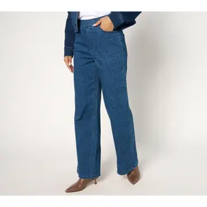 Isaac Mizrahi Live! Tall True Denim Indigo Pull On Pattern Trouser