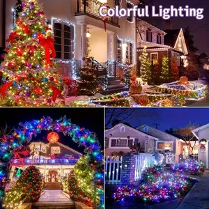 Colorful Lighting Solar String Lights Copper Wire 8 Patterns Warm White Color for Garden Patio Christmas Wedding Party Ornaments Decoration