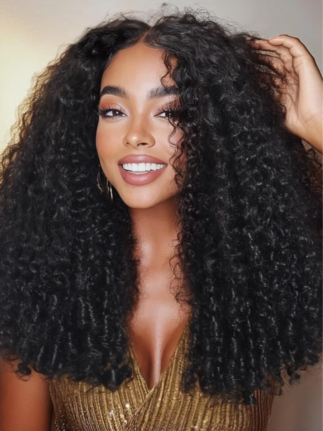 Dixtefo Burmese Curly Lace Front Wig, 200% Full Density Virgin Human Hair with Skin Melt Invisible HD Lace, Glueless Wear & Go Design, Virgin Hair