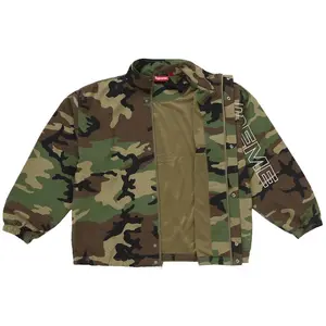 Supreme Men's Spellout Embroidered Ripstop Track Jacket Woodland Camo, from StockX