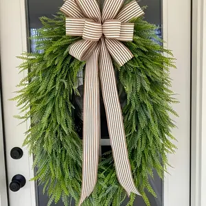 Artificial Flower Bouquet with Bow, Spring Summer Wreath, Daily Wall Hanging, Farmhouse Style, Holiday Party Decor, Rustic Theme