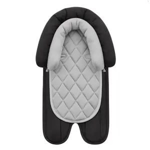 Car Seat Head Support  Soft Insert 2 In 1 Carseat For Swing Bouncer Gray And Black