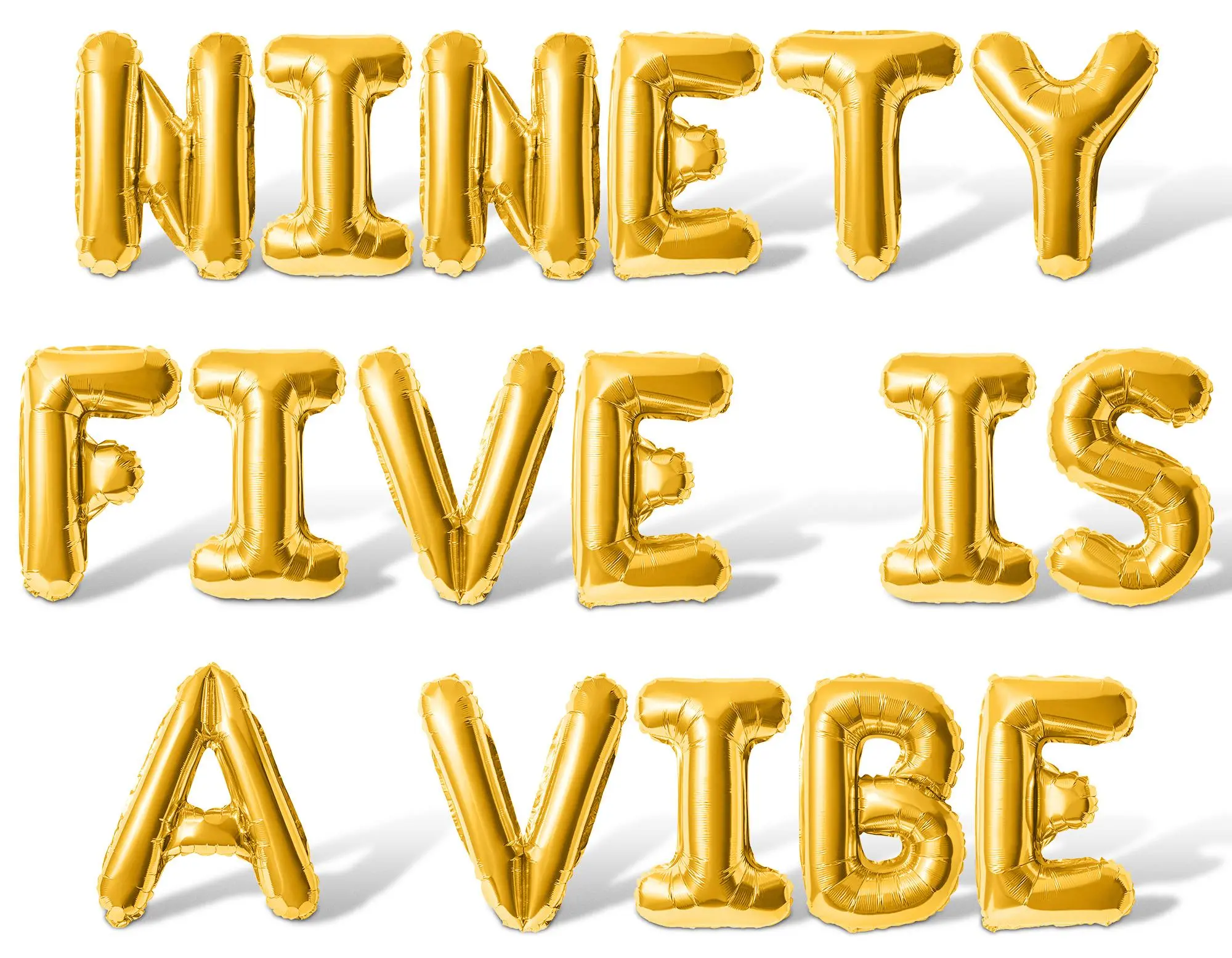 Letter Balloons - NINETY FIVE IS A VIBE 16" Inch Alphabet Letters Foil Mylar Balloon 95th Birthday Party Banner
