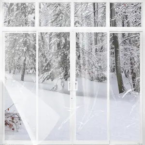 87×118in Patio Door Window Insulation Kit for Winter- Thicken Indoor Large Window Plastic for Winterizing, Clear Window Covering Shrink Film with Double-Side Tape to Keep Cold Out