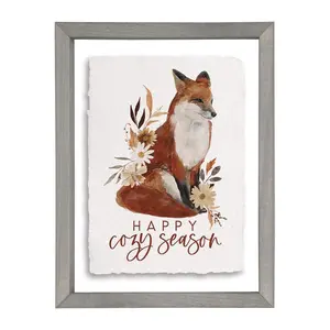 Sincere Surroundings 14"Cozy Season Fox Floating Frame Art