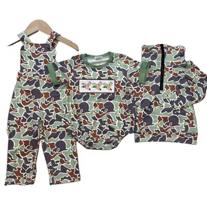 Boy Mallard Bubble Baby Stuff  Summer Romper Embroideried Baby Boy Clothing