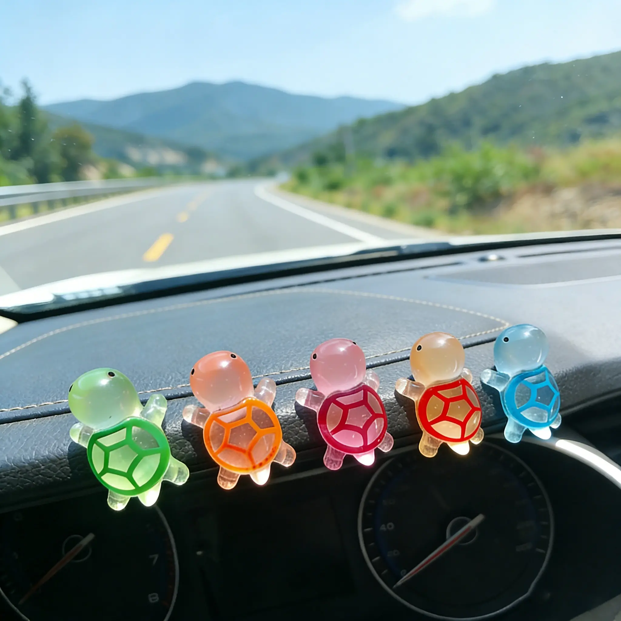 5Pcs/1 set Mini Turtle Car Dashboard Decor, Car Dashboard Decorations, Car Interior Ornaments for Dashboard, Office, Home, Desk Decor, Perfect Car Gifts for Turtle Lovers, Women, Men, Car Accessories