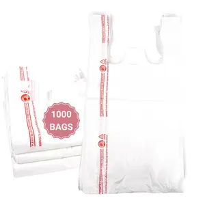 T-Shirt White Bags – 11.5"x6.5"x22" – 1000 PCS – Durable & Versatile for Retail Packaging