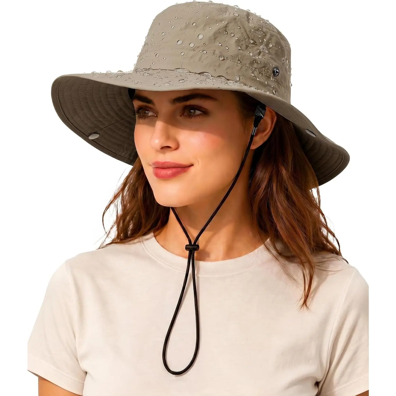 Wide Brim Waterproof Bucket Rain Hat for Women Men + Cowboy Sun Hat
