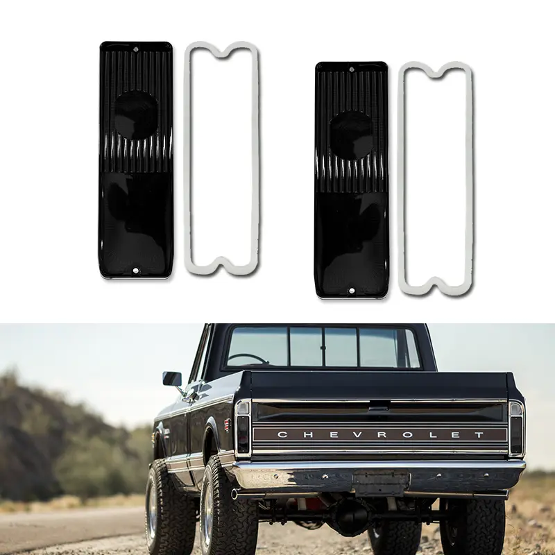2pcs Smoked Tail Light Tailight Lamps Lenses For 1967 1968 1969 1970 1971 1972 Chevy / GMC Pickup Truck,Replace OEM C677209