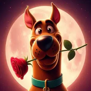 5D DIY Full Drill Round Diamond Painting - Diamond Art Kit Dog, Moon, Rose Mosaic, Canvas - DIY Wall Decor, Home Wall Decoration, Suitable for Halloween and Christmas, Birthday and Anniversary Gifts