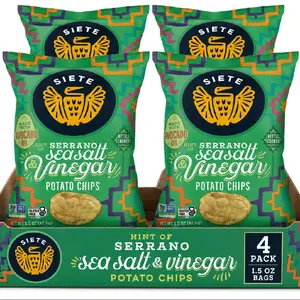 Serrano Sea Salt & Vinegar Flavored Potato Chips 4-Pack
