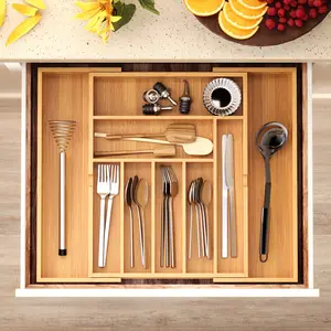 Multi-grid Kitchen Tableware Storage Box, Pull-out Retractable Knife and Fork Drawer Storage Box, Household Bedside Tool Finishing Box, Knifeholder