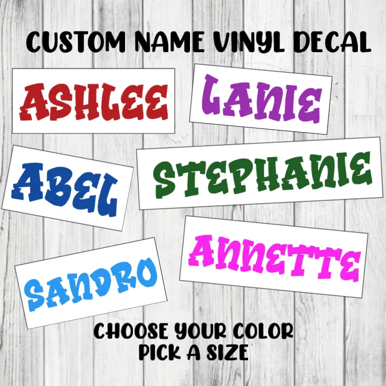 Graffiti Custom Name Decal Permanent Vinyl Text Lettering Sticker Customized for Organiser, Bottles, Cups, Laptop, Luggage, Car, Truck, Window, Wall